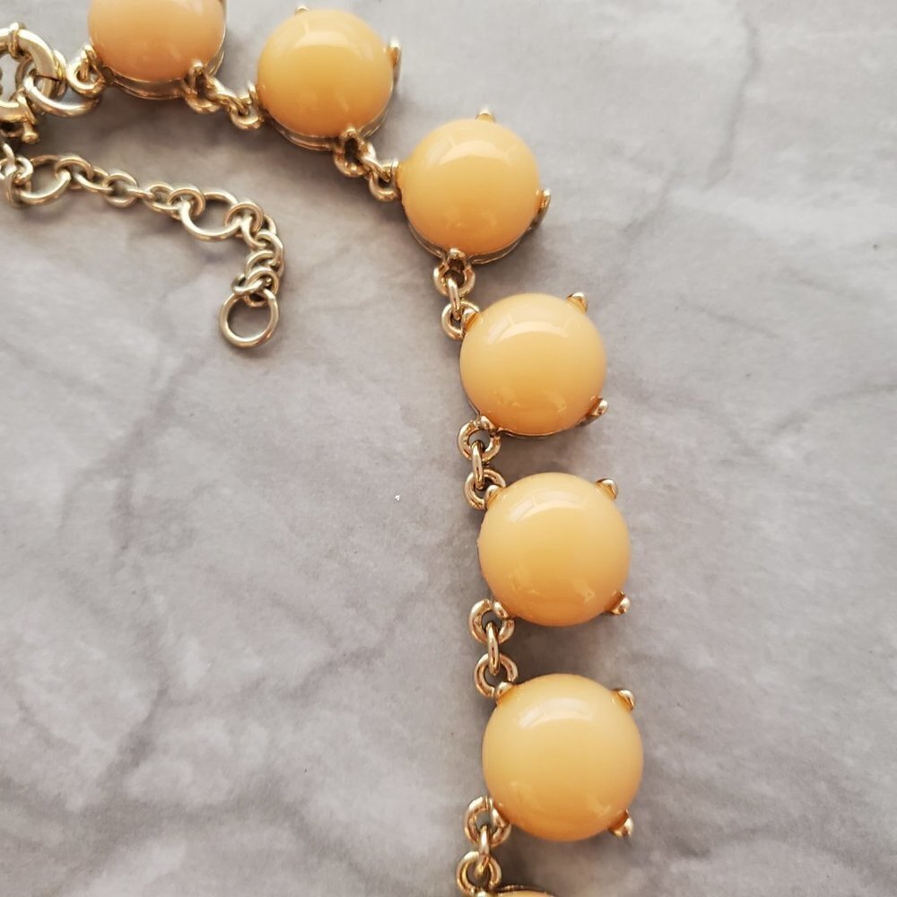 💗 J. Crew Peachy Pink Gold Bubble Classic Statement Necklace 💗 - Picture 3 of 13